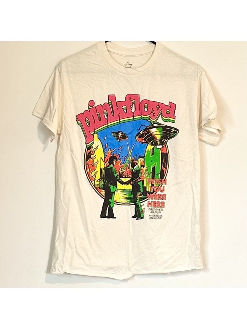 NEW Pink Floyd UFO Raw Hem Short Sleeve T-Shirt - Size: Small